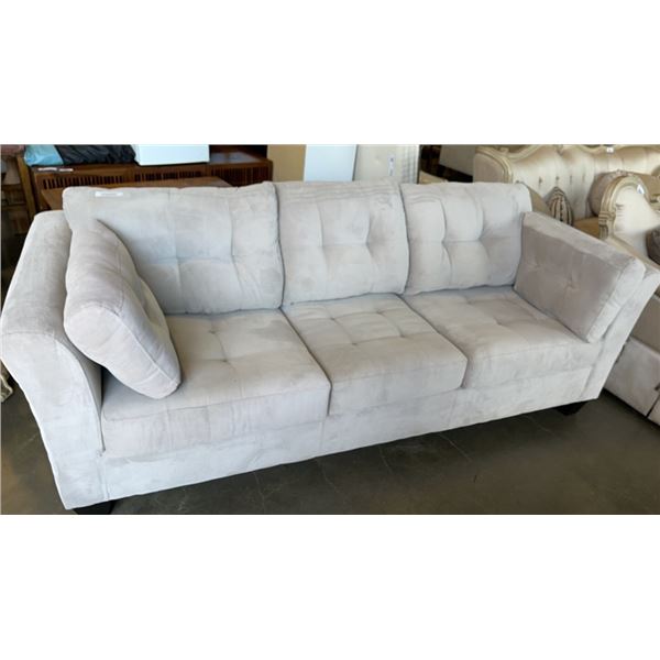 NEW MODERN GRAY MICRO SUEDE SOFA MSRP $1200