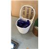 Image 7 : SHELL BOX WITH WOODEN SERVING UTENSILS, BOTTLES AND SMALL PLANTER