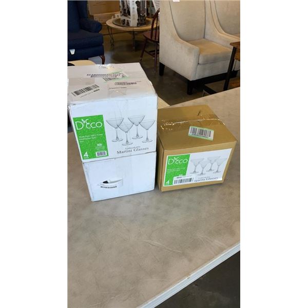 3 BOXES UNBREAKABLE MARTINI AND MARGARITA GLASSES