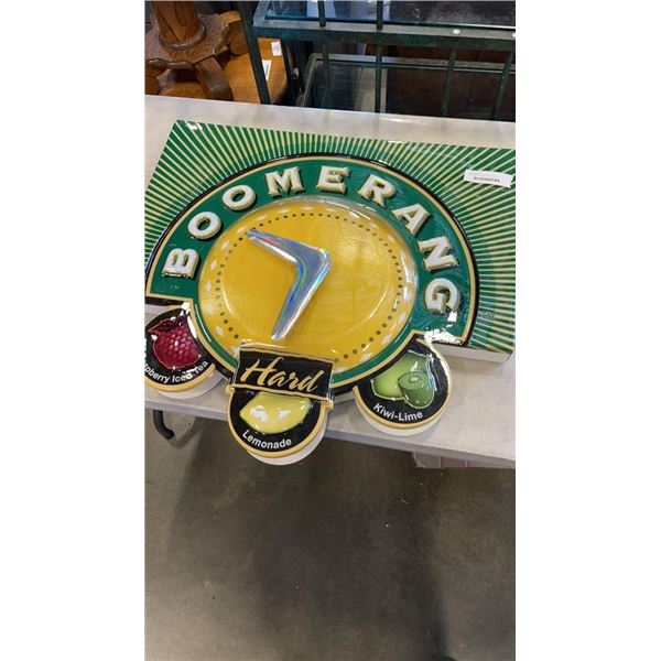 BOOMERANG HARD DRINK LIGHT UP BATTERY POWERED SIGN PRECURSER TO MIKES HARD LEMONADE