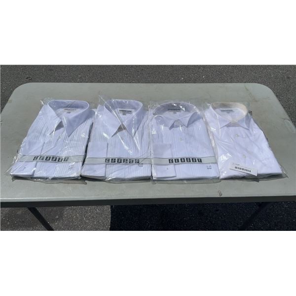 LOT OF 4 NEW CLASSY FORMAL WEAR SHIRTS  SIZE 17.5 32/33