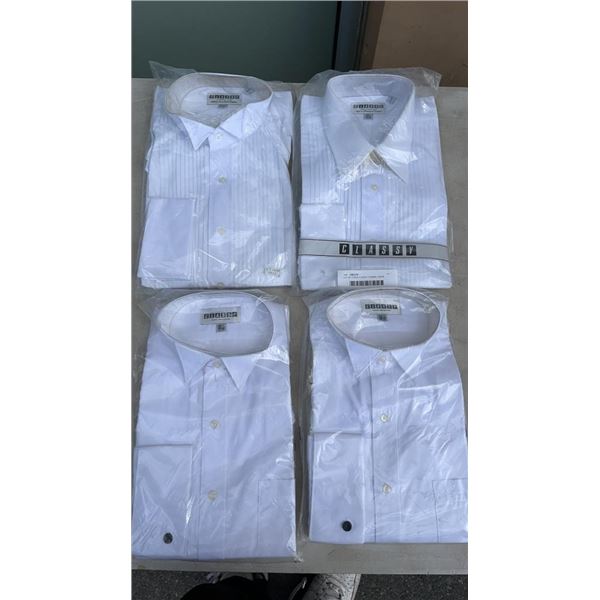 LOT OF 4 NEW CLASSY FORMAL WEAR SHIRTS SIZE 16.5 36/37