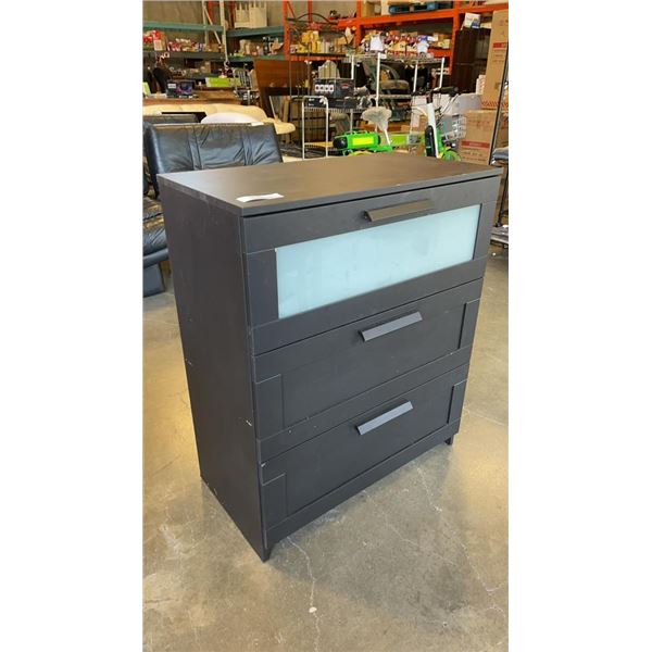 BLACK 3 DRAWER DRESSER