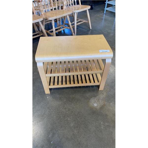 BENTWOOD BENCH WITH SHELVES