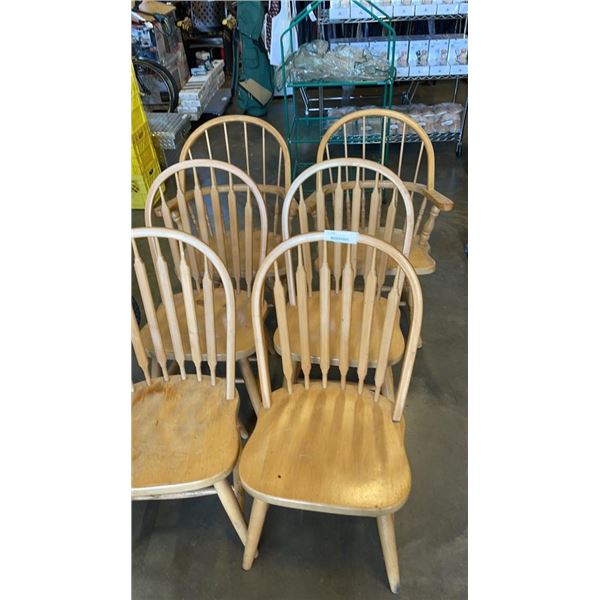 6 SPINDLE BACK DINING CHAIRS