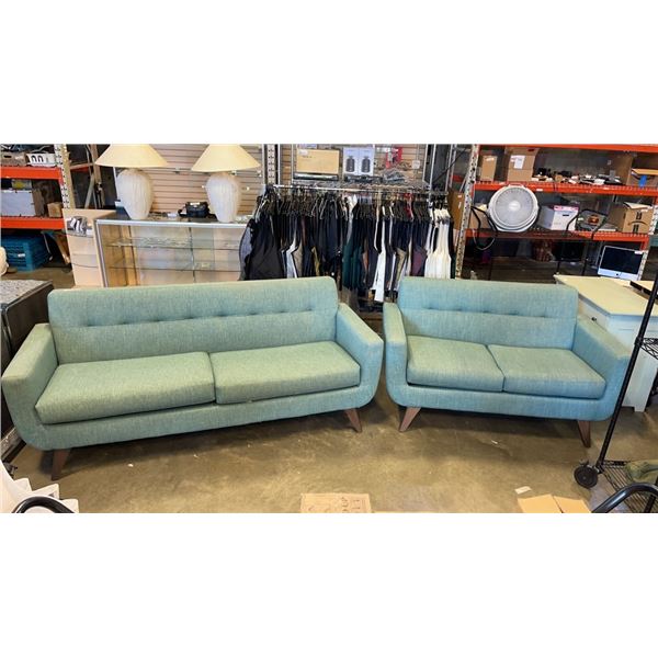 MODERN GREEN SOFA  AND LOVESEAT VERY GOOD CONDITION