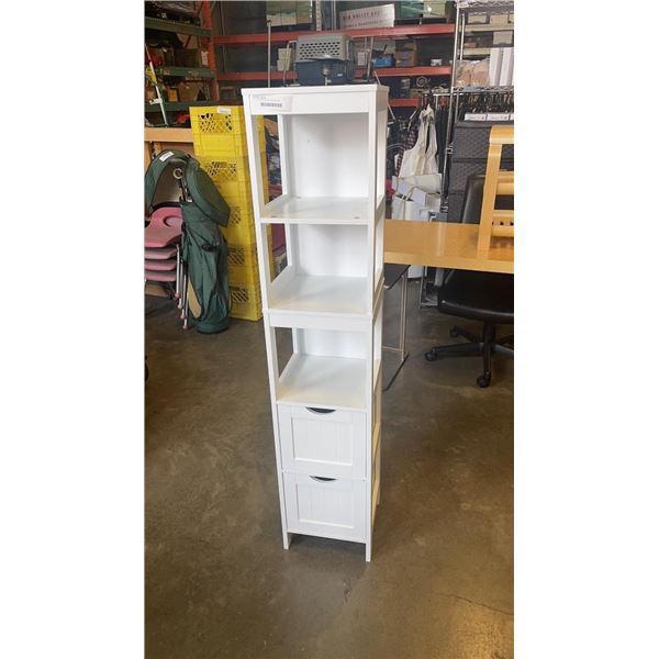 WHITE SLIM DESIGN SHELVING UNIT