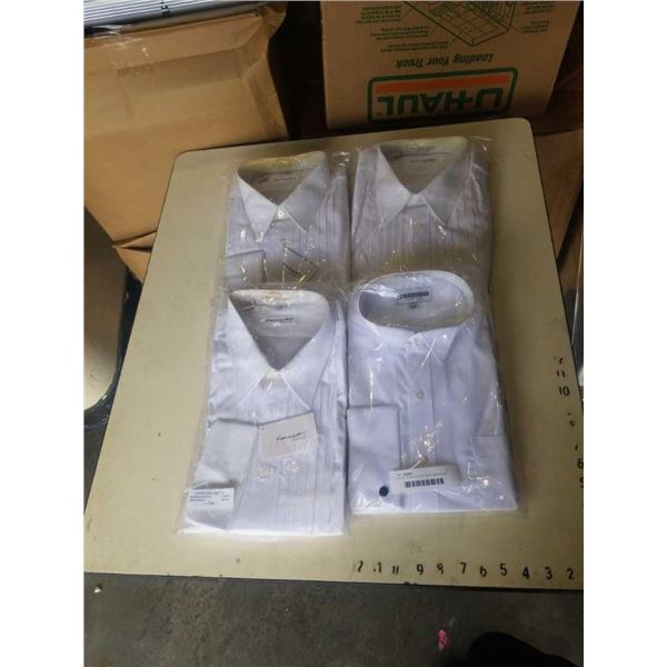 LOT OF 4 NEW CLASSY AND FUMAGALLIS FORMAL WEAR SHIRTS  SIZE 17.5 32/33