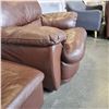 Image 2 : PALLISER HARLEY BROWN REAL LEATHER ARMCHAIR AND OTTOMAN