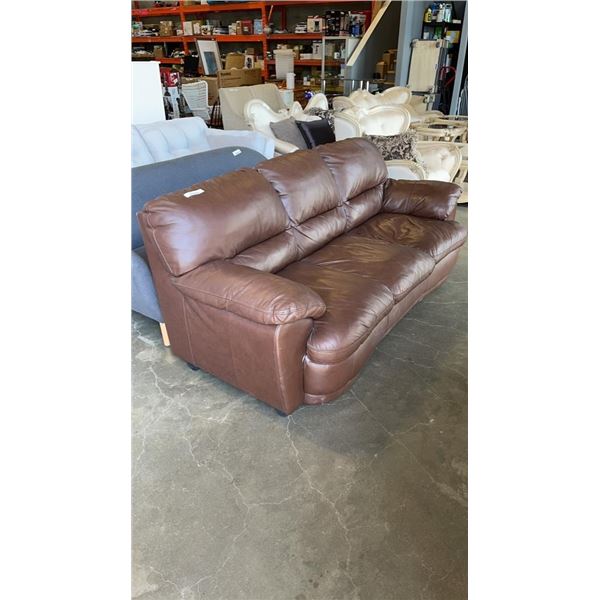 PALLISER HARLEY BROWN REAL LEATHER SOFA