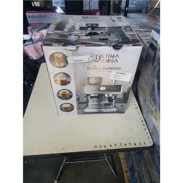 ULTIMA COSA COFFEE MACHINE PRESTO BOLLENTE ESPRESSO MACHINE WITH GRINDER TESTED AND WORKING - RETAIL