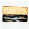 Image 1 : Antique Stag Horn Carving Set in Case