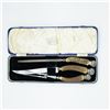 Image 1 : Antique Stag Horn Carving Set in Case