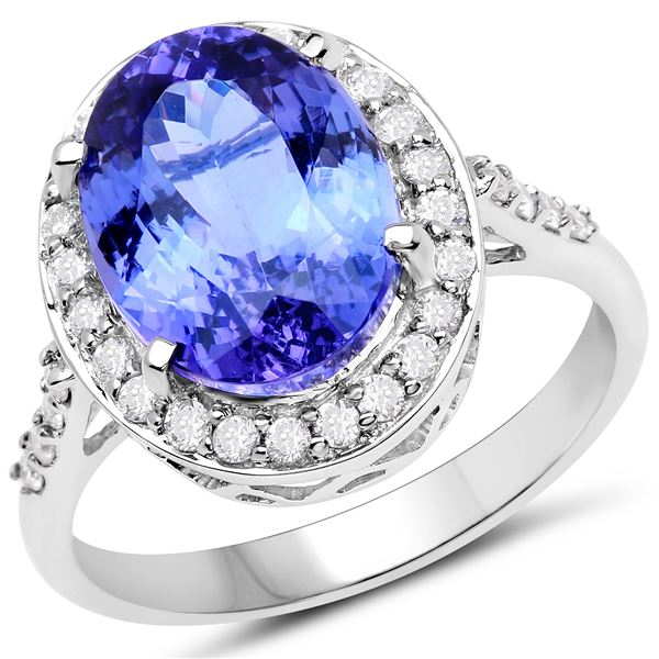 5.29ct Tanzanite 14K White Gold Ring