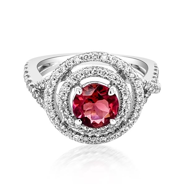 0.99ct Natural TOURMALINE 14K White Gold 5.43gm Ring