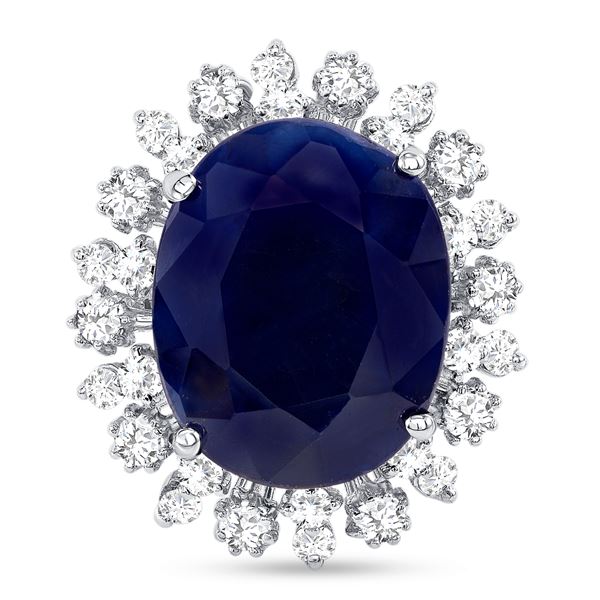 15ct Oval Sapphire & Diamond Ring