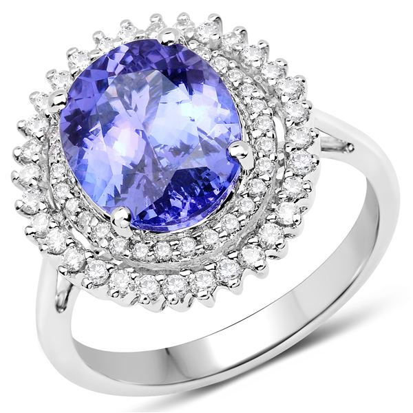 4.06ct Tanzanite 14K White Gold Ring