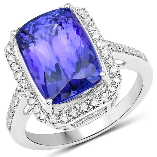 6.72ct Tanzanite 14K White Gold Ring