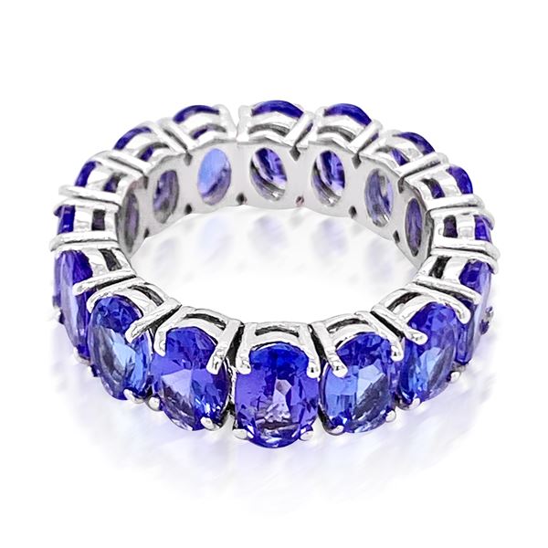 7.23ct TANZANITE 14K White Gold 4.9gm Ring