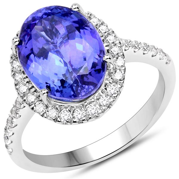 5.17ct Tanzanite 14K White Gold Ring