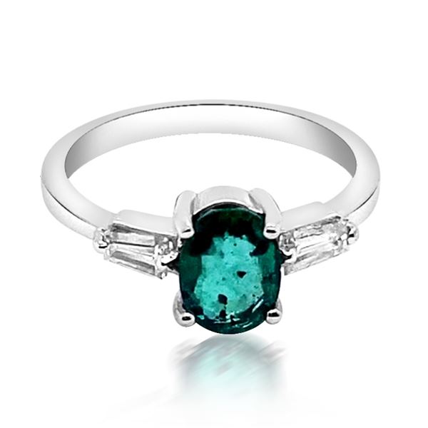 0.81ct Natural Emerald 14K White Gold Ring