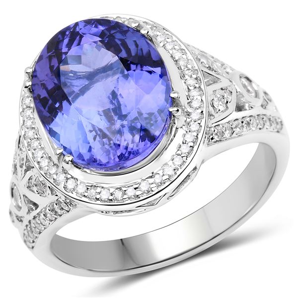 6.04ct Tanzanite 14K White Gold Ring