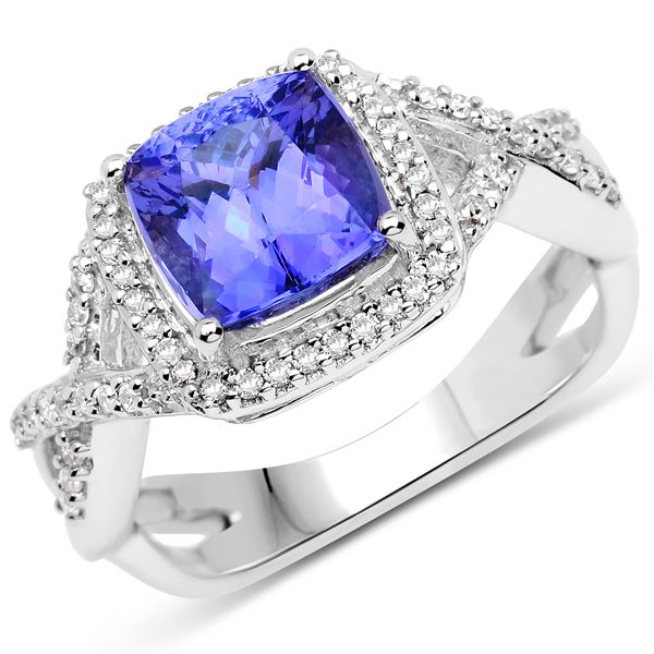 2.92ct Tanzanite 14K White Gold Ring