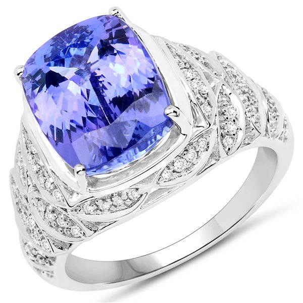 5.93ct Tanzanite 14K White Gold Ring