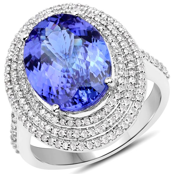 5.51ct Tanzanite 14K White Gold Ring