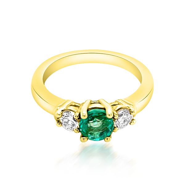 0.7ct Natural Emerald 14K Yellow Gold 4.2gm Ring