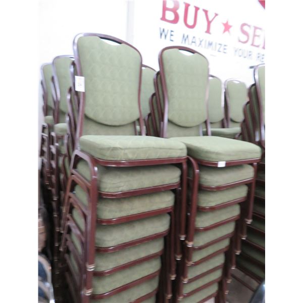 105-Green Padded Stack Chairs - 105 X $