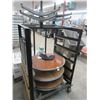 Image 1 : Rolling Rack w/Round Lounge Tables - 5