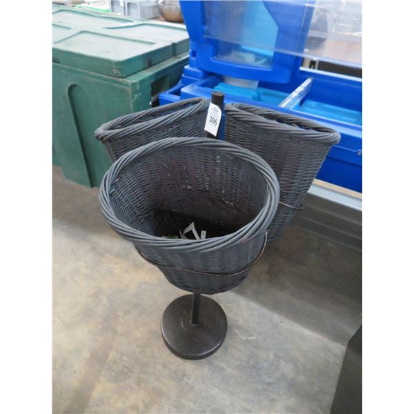 Black Pedestal 3 Basket Merchandiser