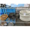 Image 1 : Oval Platters Fajita Skillets, Vinyl Gloves, Dishes On Shelf