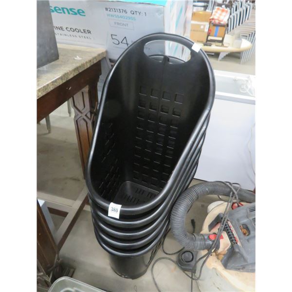 5-Black Storage Bins - 5 X $