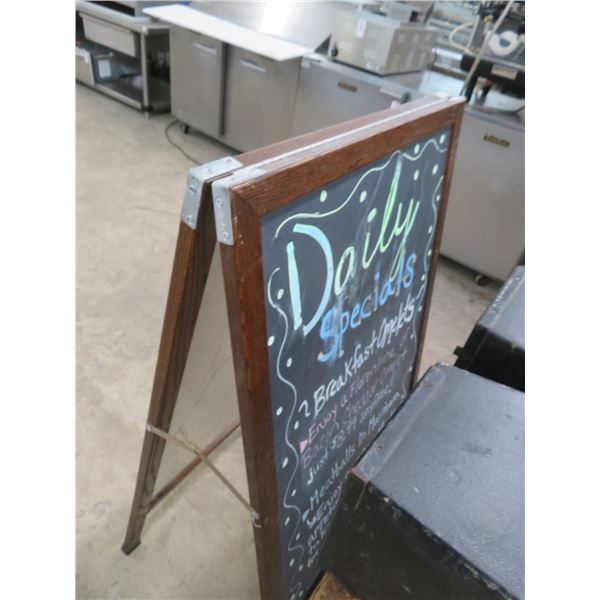 Double Sided Sign Board w/ Wood Trim Frame