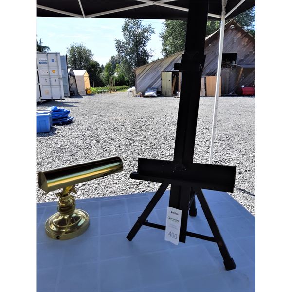 Brass Lamp & Easel Cat A