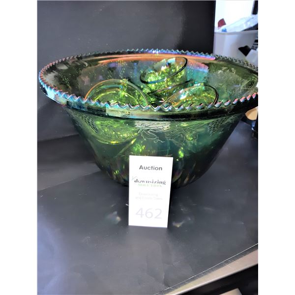 Carnival Glass Punch Bowl Set Cat A