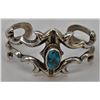 Image 1 : 1980s Navajo Sandcast Sterling Turquoise Bracelet