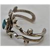 Image 2 : 1980s Navajo Sandcast Sterling Turquoise Bracelet