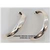 Image 1 : Large Navajo Sterling Half Hoop Earrings