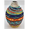 Image 1 : Sioux Hand Beaded Metal Vase by Kills Thunder