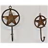Image 2 : 2 Hand Forged Cast Iron Texas Star Coat Hooks