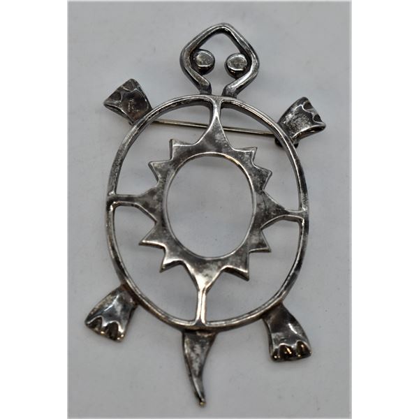 Native American Navajo Sterling Turtle Pin