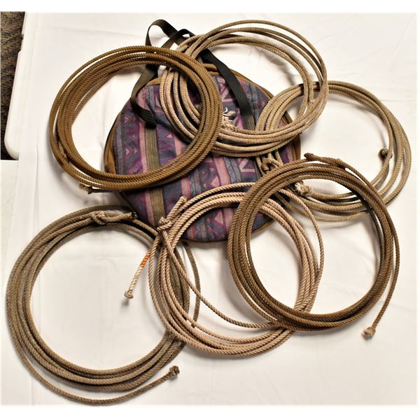 Genuine Cowboy Rope Bag with 6 Lasso Ropes