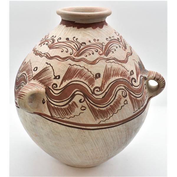 Large Mexican Pottery Olla with 3 Handles