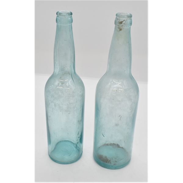 2 Antique Aqua Blue Bottles