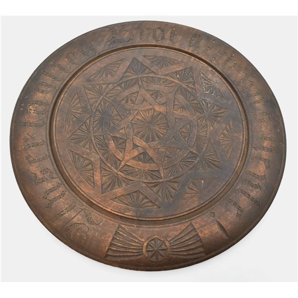 Estate Hand Carved Wood Bread Cutting Board