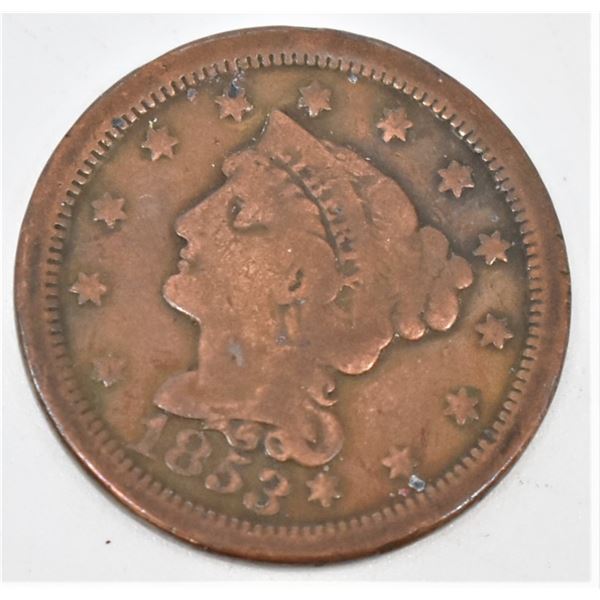 1853 Large Liberty Copper Cent