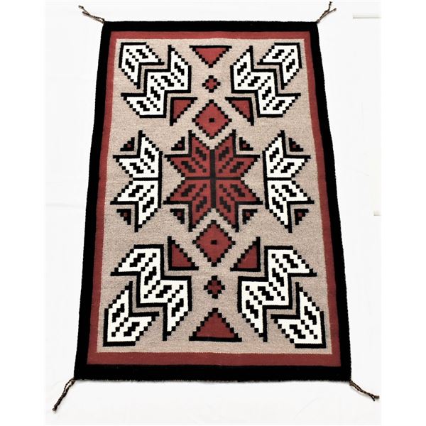 1980s Navajo Ganado Red Wool Textile Rug